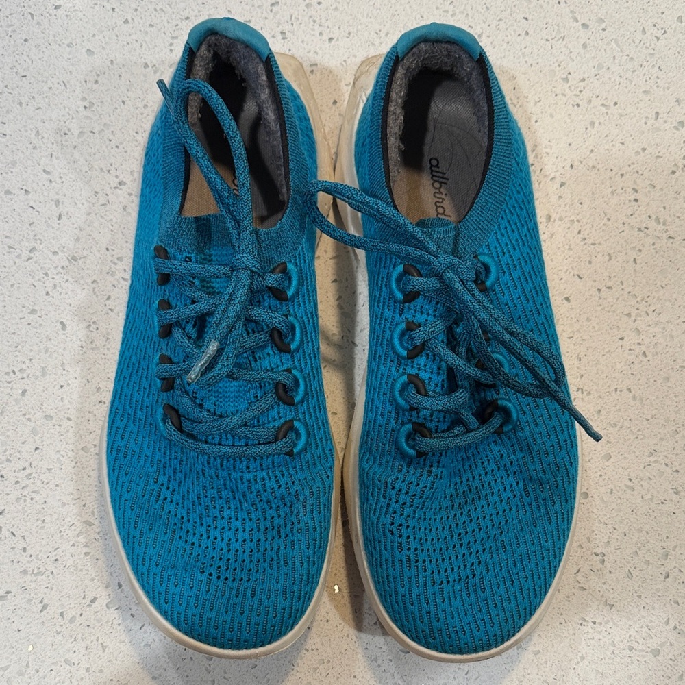 Allbirds Teal Knit Lace-Up Shoes
